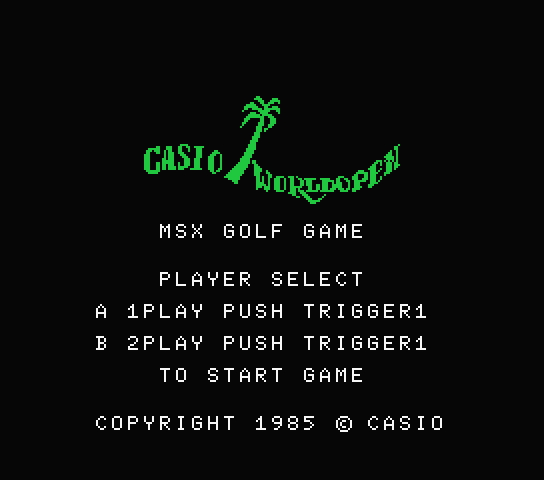 Casio World Open title screen for MSX